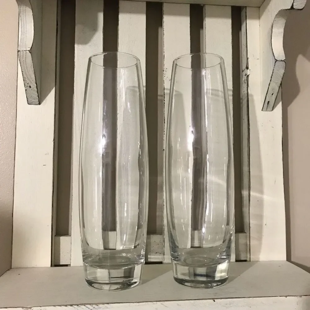 Libbey‎ Bud Vases 2 Clear Glass